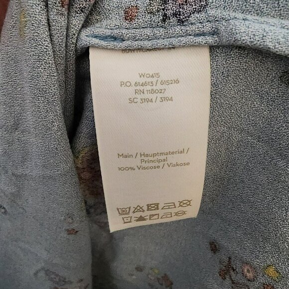 Boden Blue Floral Midi Dress Size 10 | V-Neck 3/4 Sleeve Boho Cottagecore - Picture 5 of 7